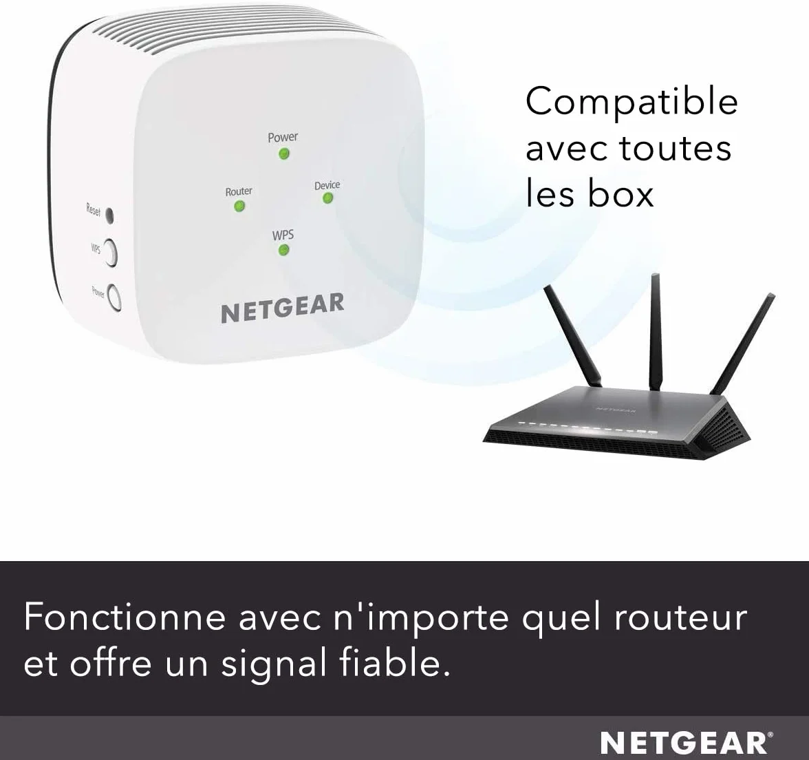 Netgear EX6110 Répéteur WiFi AC1200, Extendeur WiFi, Amplificateur WiFi, Noir