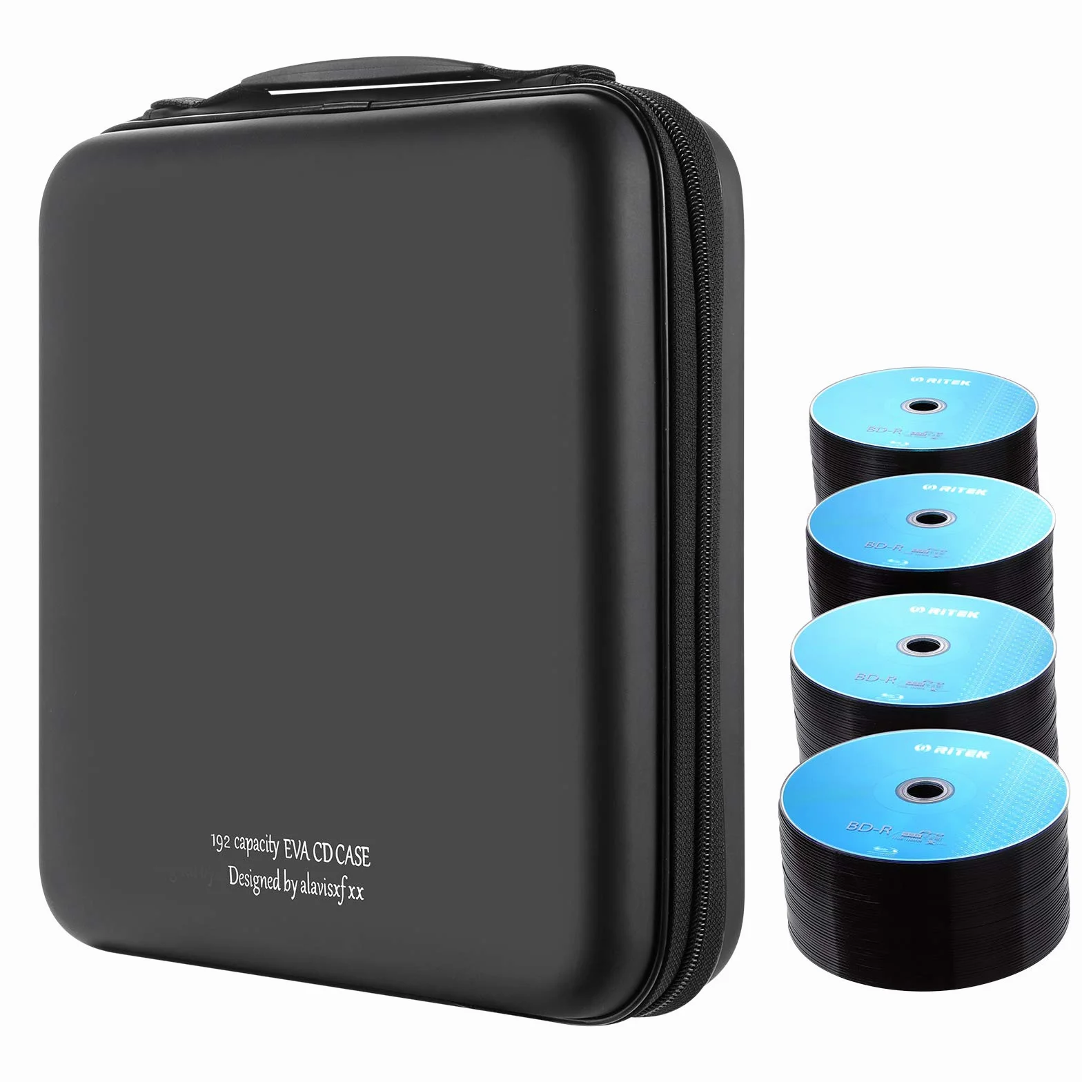 Organisateur de Stockage de Disque Dur EVA 192 Capacités Noir pour Voyages en Voiture