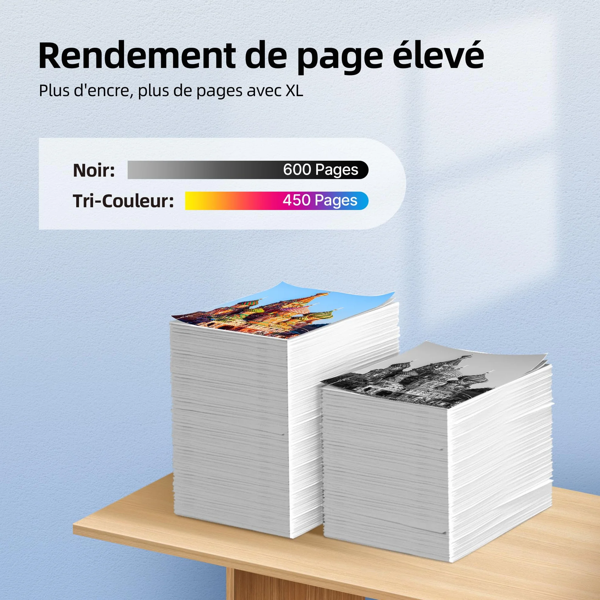 Cartouche Encre HP 302 XL Remplacement Noir et Couleur pour DeskJet 3639 3630 3632 3636 Envy 4520 4527 4525 4524 OfficeJet 3831 3833 3830