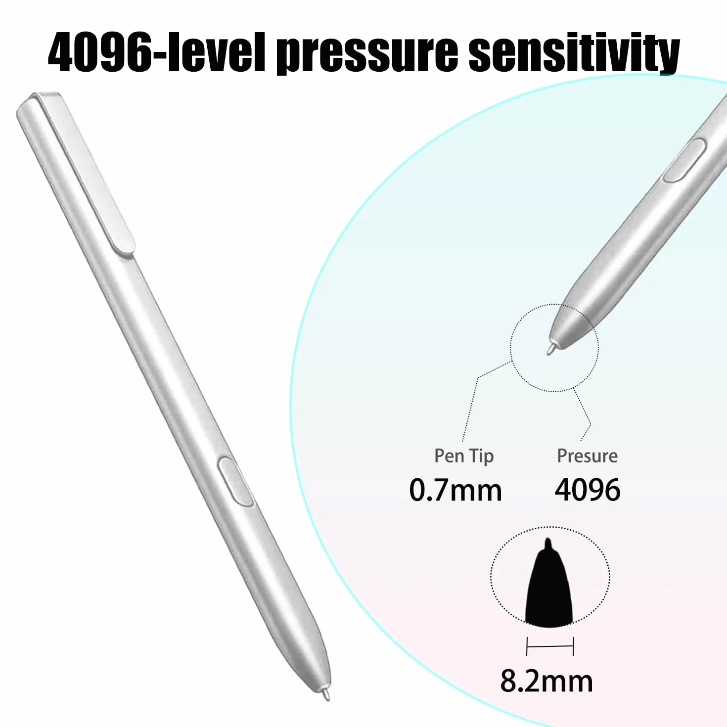 Stylet compatible BOOX Note Air3C, 3 B/W, Air 2/2 Plus, Note Max 13.3, Tab Ultra C Pro, tablette Go 10.3, Go Color 7 ePaper E Ink (argent)