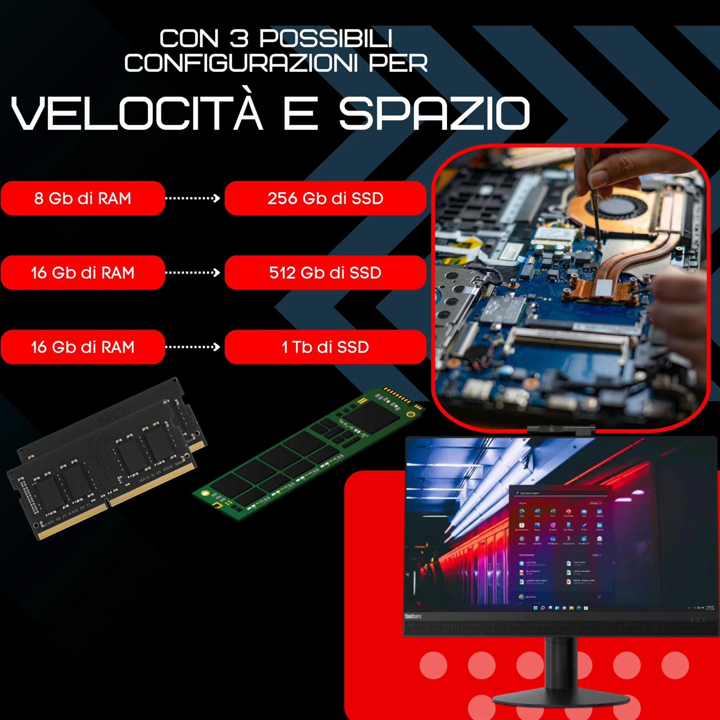 Lenovo PC Fixe Tout-en-Un, écran 24" FHD, Intel i5-8500, 16 Go de RAM, SSD 512 Go, Windows 11 Pro, Office 2021, WiFi, Bluetooth (Reconditionné)