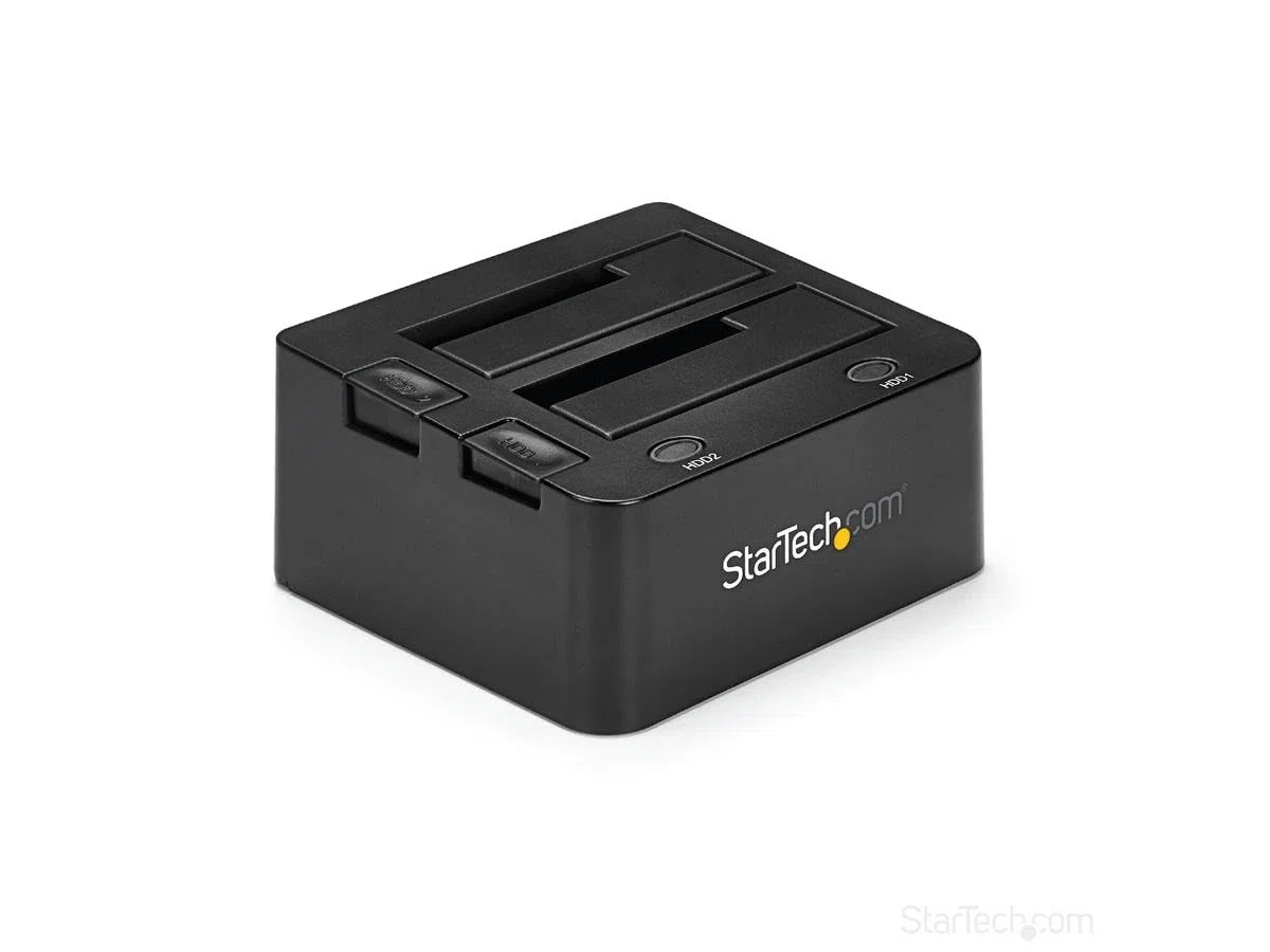 StarTech.com Dock pour Disques Durs SATA et USB 3.0 à 2 Baies, Station d'Accueil Disques Durs, Docking Station HDD/SSD SATA I/II/III Externes 2,5/3,5", Chargement par le Haut (SDOCK2U33)