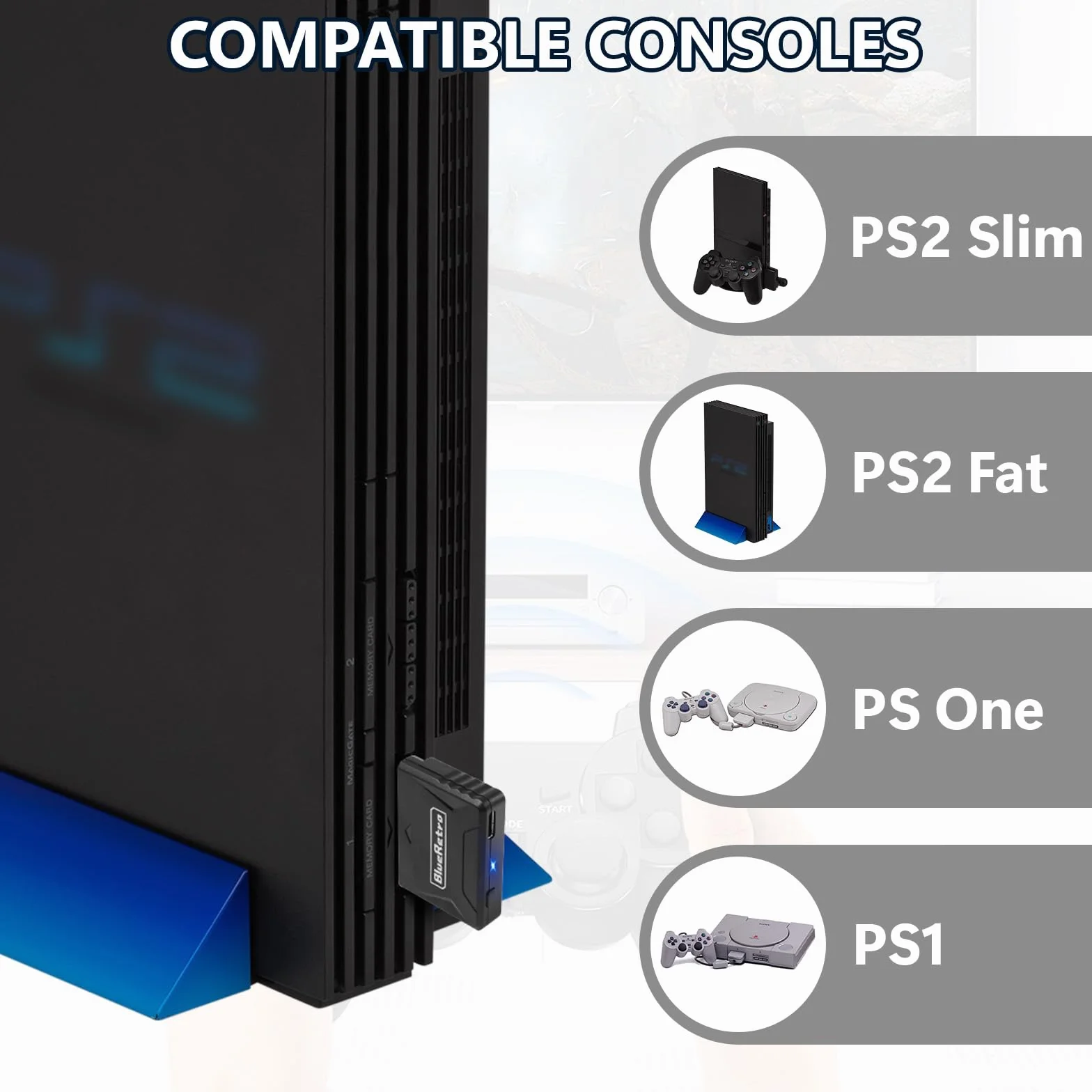 Adaptateur Retro PS1 PS2 Windows Récepteur Manettes PS5 PS4 PS3 Xbox One Switch Pro Series X/S Firmware Upgrade Dual-Mode BT Keymap