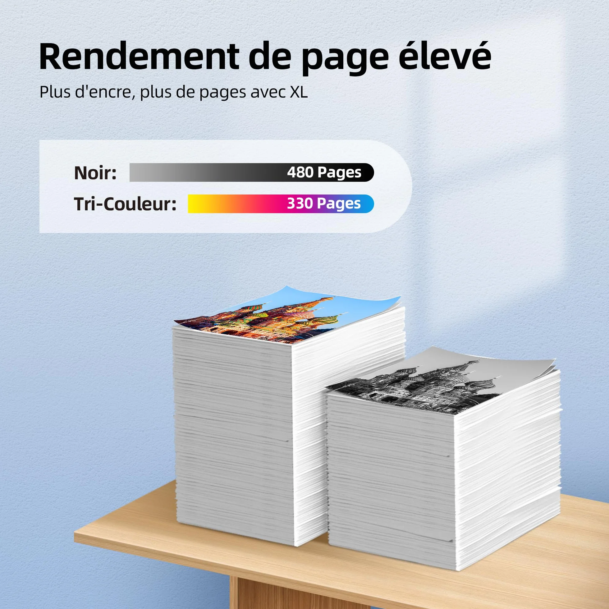 Cartouches d'encre 301XL Remplacement pour HP 301 XL Noir et Couleur pour DeskJet 1000 1050 2050 2510 Envy 4500 4502 5530 OfficeJet 2620 4630 4632