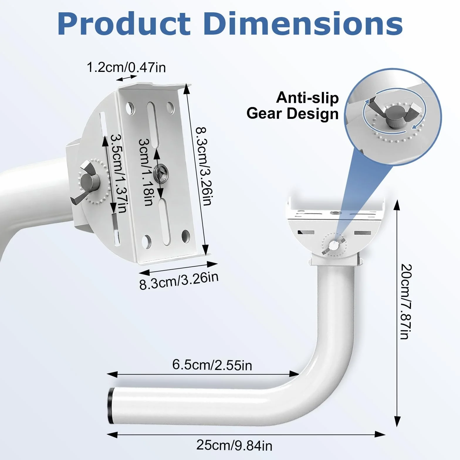 OUKENS Support de Pont sans Fil, 2 pièces Support Mural réglable 150° Acier Inoxydable, Accessoire Montage Poteau J pour Point d'accès AP Extérieur