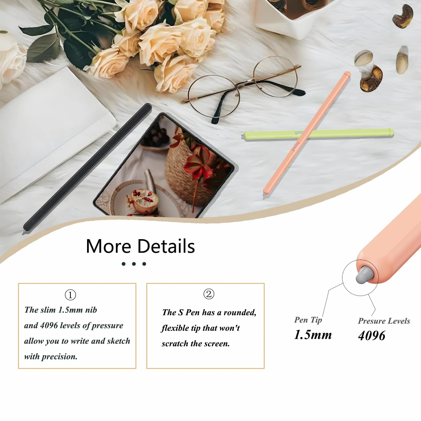 Galaxy Z Fold 6 S Pen Fold Edition Stylet compatible Samsung Z Fold6 5G Orange