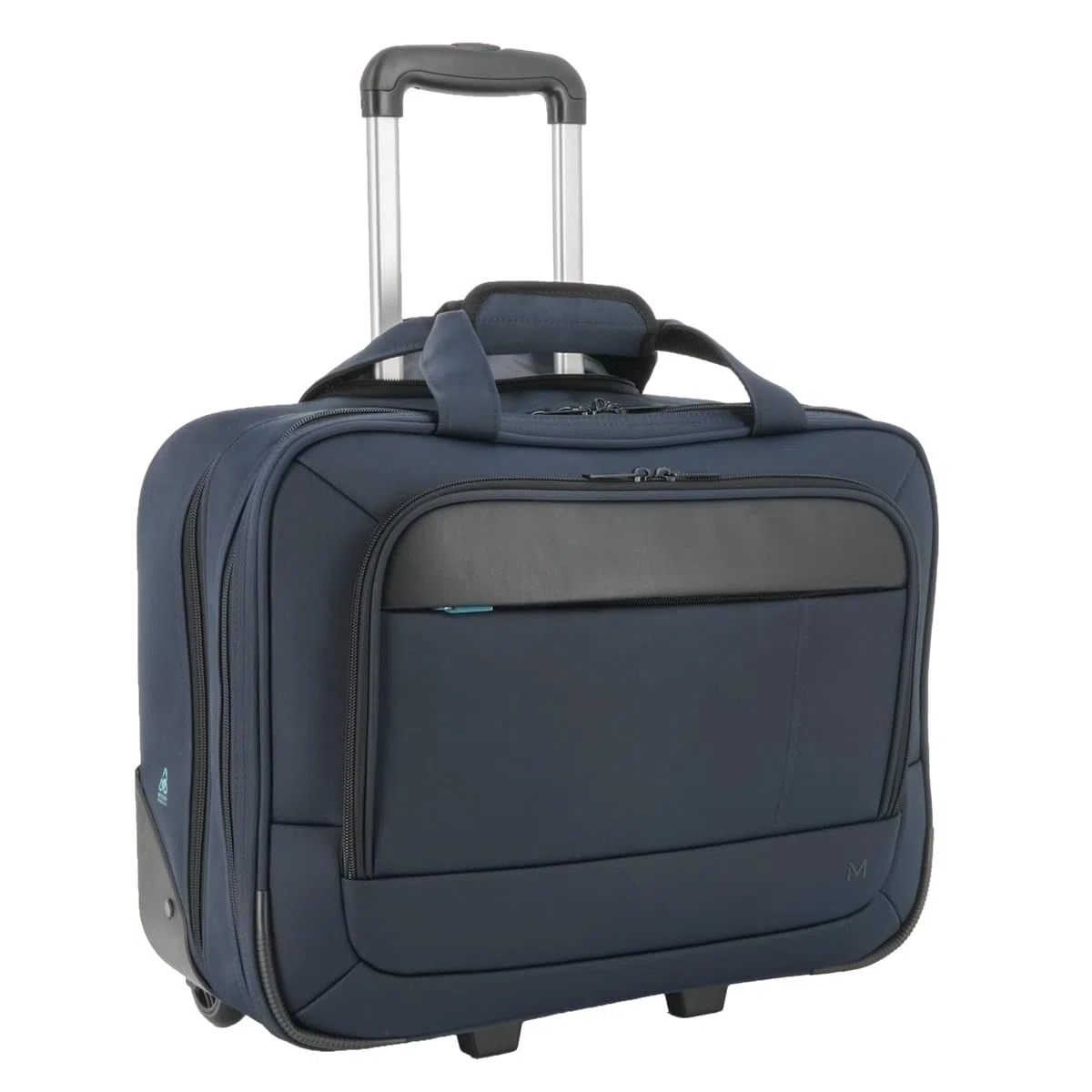 MOBILIS Sacoche à roulettes PC 14-17", Mallette à roulettes, Sac Affaires/Voyage Court Séjour, Matière Déperlante 20% Recyclé, Bleu Marine