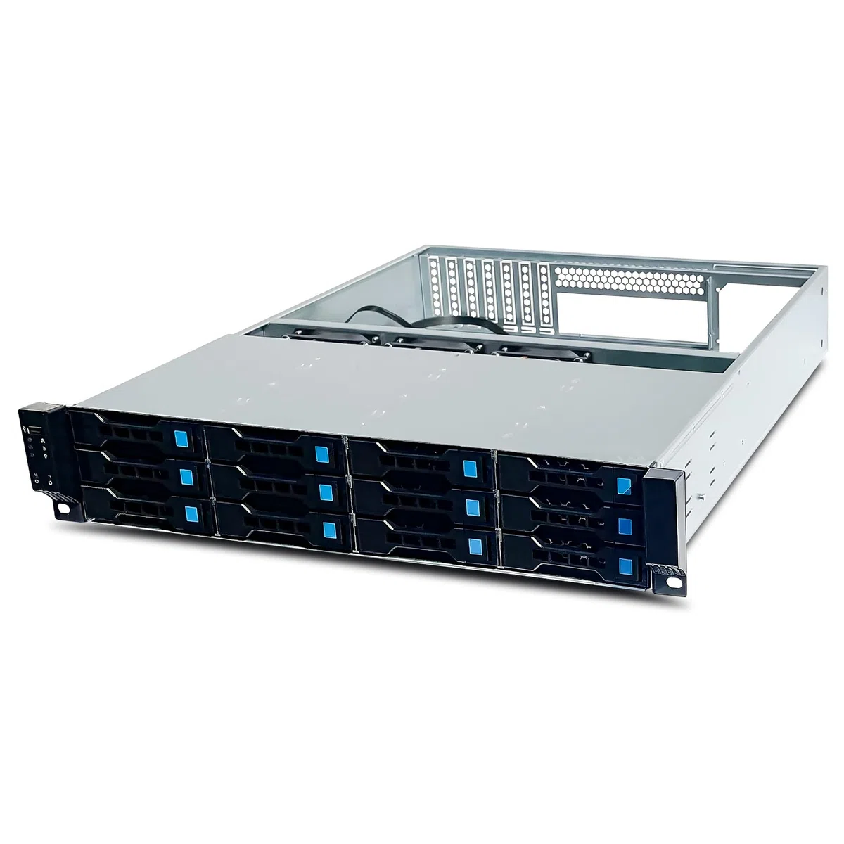 Fantec SrC-2012x07-12g/6g - RacK-Montage 2u - Ssi Ceb - Sata/sas - HoT-Swap - Keine Spannungsversorgung - Schwarz, Silber - Usb (2563)