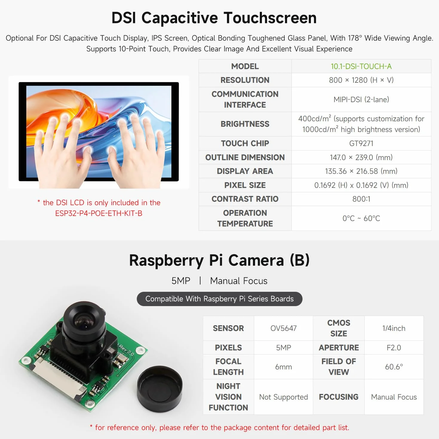 Waveshare ESP32-P4-ETH Development Board, ESP32-P4, 100 Mbps RJ45 Ethernet, PoE Module, 3 Items